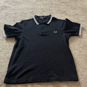 Fred Perry Men's Polo Shirt in Black with White Trim size M